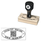 Uw QR-code en aangepaste tekst Ovaal stempel Sjabl (Gestempeld)