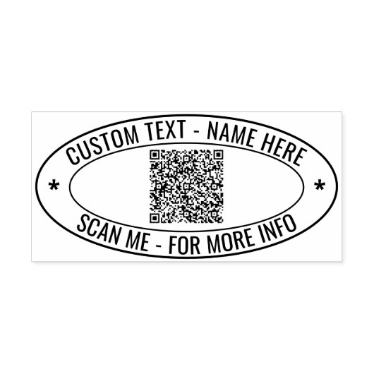 Uw QR-code en aangepaste tekst Ovaal stempel Sjabl (Afrduk)
