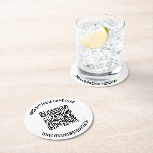 Uw QR Code en Aangepaste Tekst Papier Onderzetter (Insitu)