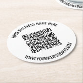 Uw QR Code en Aangepaste Tekst Papier Onderzetter (Gebogen)