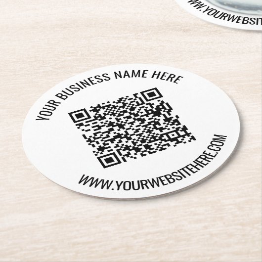 Uw QR Code en Aangepaste Tekst Papier Onderzetter (Gebogen)