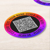Uw QR Code en Aangepaste Tekst Papier Onderzetter (Gebogen)