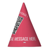 Uw QR-code en aangepaste tekst partij Pet Sjabloon Feesthoedjes (Rechts)