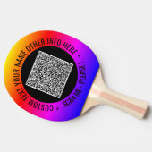 Uw QR-code en aangepaste tekst Ping Pong Paddle Tafeltennisbatje (Zijkant)