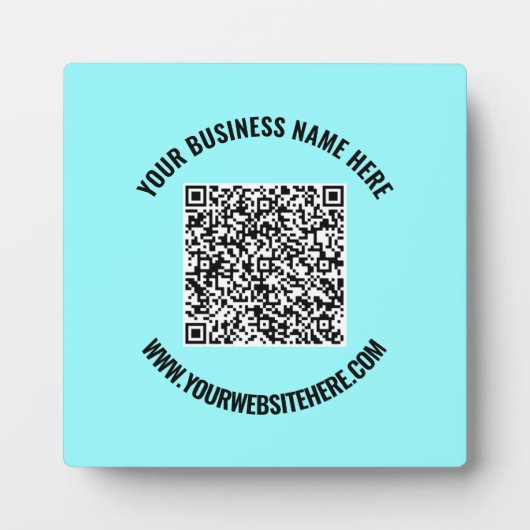 Uw QR-code en aangepaste tekst Plaque Sjabloon Fotoplaat (Voorkant)