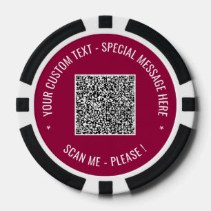 Uw QR-code en aangepaste tekst Poker Chips Sjabloo