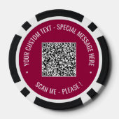 Uw QR-code en aangepaste tekst Poker Chips Sjabloo (Achterkant)