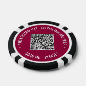 Uw QR-code en aangepaste tekst Poker Chips Sjabloo (Enkel)