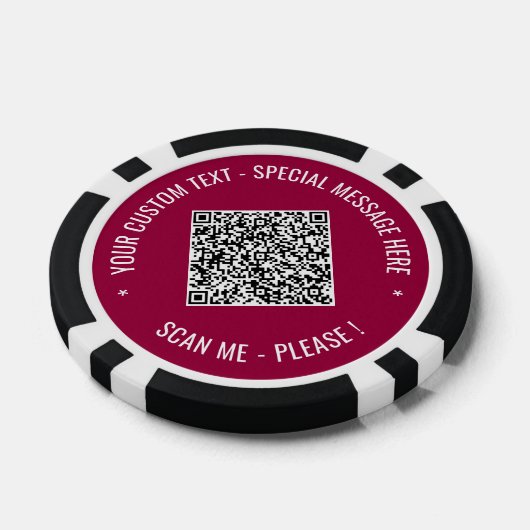 Uw QR-code en aangepaste tekst Poker Chips Sjabloo (Enkel)