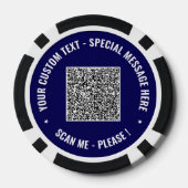 Uw QR-code en aangepaste tekst Poker Chips Sjabloo (Achterkant)