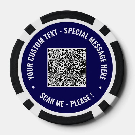Uw QR-code en aangepaste tekst Poker Chips Sjabloo (Achterkant)
