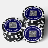 Uw QR-code en aangepaste tekst Poker Chips Sjabloo (Opstapeling)
