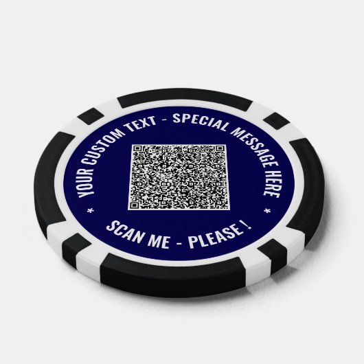 Uw QR-code en aangepaste tekst Poker Chips Sjabloo (Enkel)