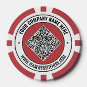 Uw QR-code en aangepaste tekst Poker Chips Sjabloo (Voorkant)