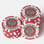 Uw QR-code en aangepaste tekst Poker Chips Sjabloo (Opstapeling)