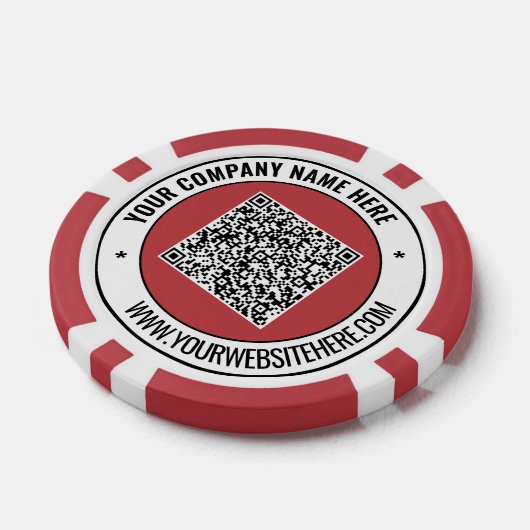 Uw QR-code en aangepaste tekst Poker Chips Sjabloo (Enkel)