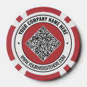 Uw QR-code en aangepaste tekst Poker Chips Sjabloo (Achterkant)