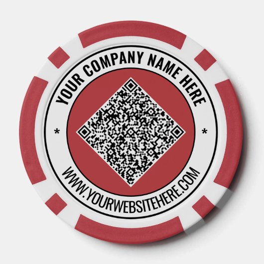 Uw QR-code en aangepaste tekst Poker Chips Sjabloo (Achterkant)