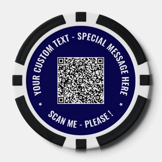 Uw QR-code en aangepaste tekst Poker Chips Voorbee (Voorkant)