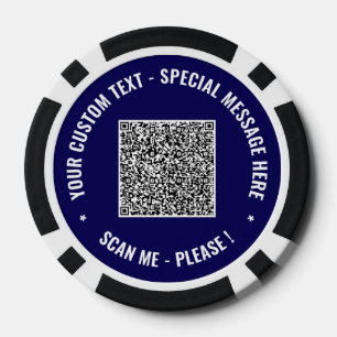 Uw QR-code en aangepaste tekst Poker Chips Voorbee