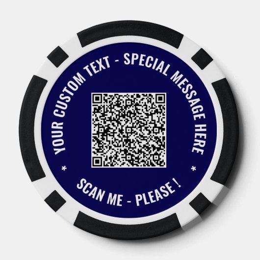 Uw QR-code en aangepaste tekst Poker Chips Voorbee (Achterkant)