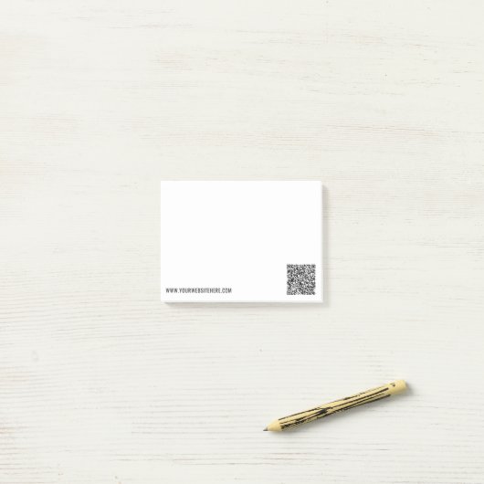 Uw QR-code en aangepaste tekst Post-it® notes (Op bureau)