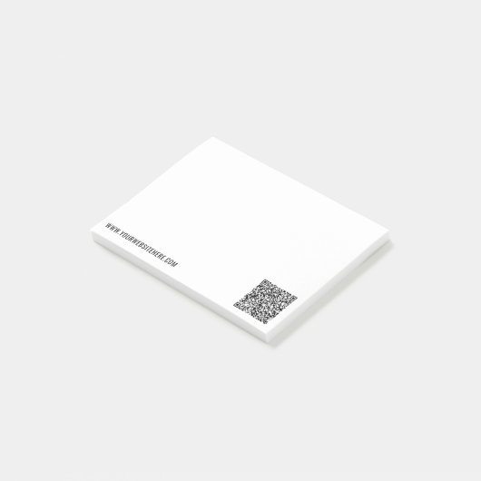 Uw QR-code en aangepaste tekst Post-it® notes (Schuin)