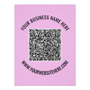Uw QR-code en aangepaste tekst Poster Sjabloon