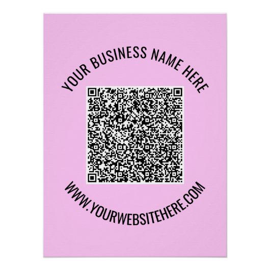 Uw QR-code en aangepaste tekst Poster Sjabloon (Voorkant)