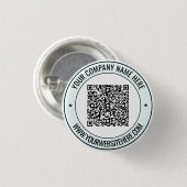 Uw QR-code en aangepaste tekst promotieknop Ronde Button 3,2 Cm (Voorkant /achterkant)