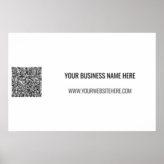 Uw QR-code en aangepaste tekst promotieposter Poster (Voorkant)