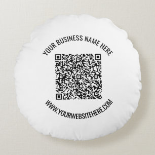 Uw QR-code en aangepaste tekst rond kussen