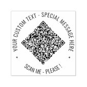 Uw QR-code en aangepaste tekst rond stempel voorbe (Design)