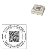 Uw QR-code en Aangepaste Tekst Ronde Rubber Stamp Rubberstempel (Gestempeld)