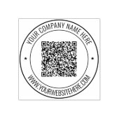Uw QR-code en Aangepaste Tekst Ronde Rubber Stamp Rubberstempel (Afrduk)