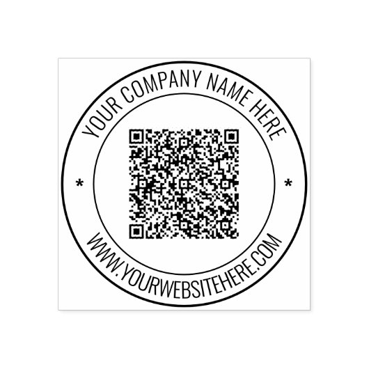 Uw QR-code en Aangepaste Tekst Ronde Rubber Stamp Rubberstempel (Afrduk)