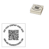 Uw QR-code en Aangepaste Tekst Ronde Rubber Stamp Rubberstempel (Gestempeld)