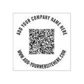 Uw QR-code en Aangepaste Tekst Ronde Rubber Stamp Rubberstempel (Afrduk)