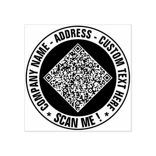 Uw QR-code en Aangepaste Tekst Ronde Rubber Stamp Rubberstempel (Afrduk)