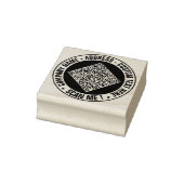 Uw QR-code en Aangepaste Tekst Ronde Rubber Stamp Rubberstempel (Stempel)