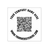 Uw QR-code en Aangepaste Tekst Ronde Rubber Stamp Rubberstempel (Afrduk)