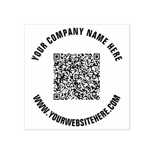 Uw QR-code en Aangepaste Tekst Ronde Rubber Stamp Rubberstempel (Afrduk)