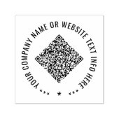 Uw QR-code en aangepaste tekst ronde stempel Sjabl (Design)