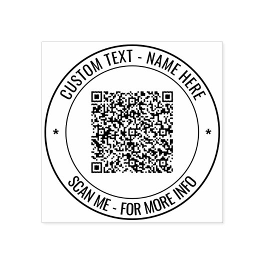 Uw QR-code en aangepaste tekst ronde stempel Sjabl (Afrduk)