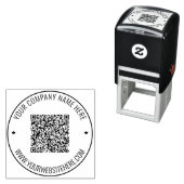 Uw QR-code en aangepaste tekst ronde stempel Sjabl (In situ)
