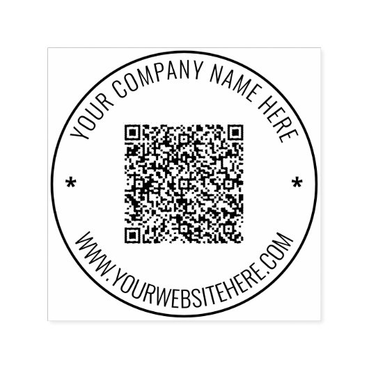 Uw QR-code en aangepaste tekst ronde stempel Sjabl (Design)