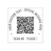 Uw QR-code en aangepaste tekst Rubber Stamp Sjablo Rubberstempel (Afrduk)