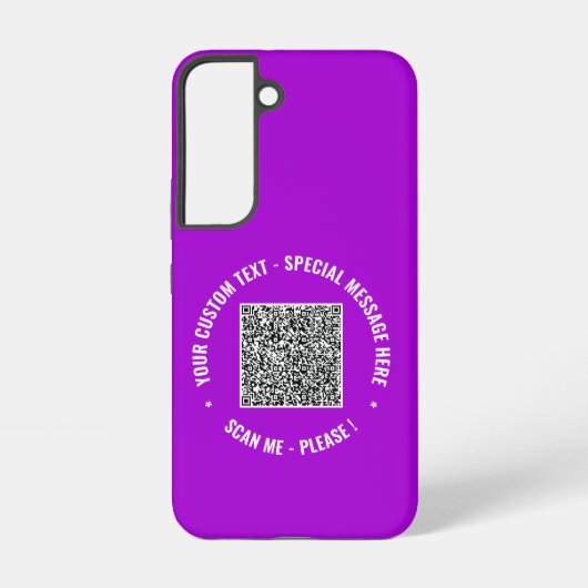 Uw QR Code en Aangepaste Tekst Samsung Galaxy Hoes Hoesje (Achterkant)