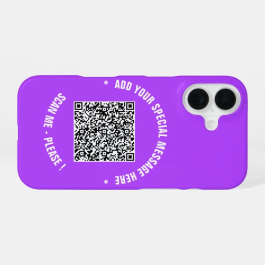 Uw QR Code en Aangepaste Tekst Samsung Galaxy Hoes iPhone 16 Hoesje (Achterkant horizontaal)