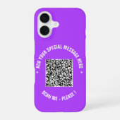 Uw QR Code en Aangepaste Tekst Samsung Galaxy Hoes iPhone 16 Hoesje (Achterkant)
